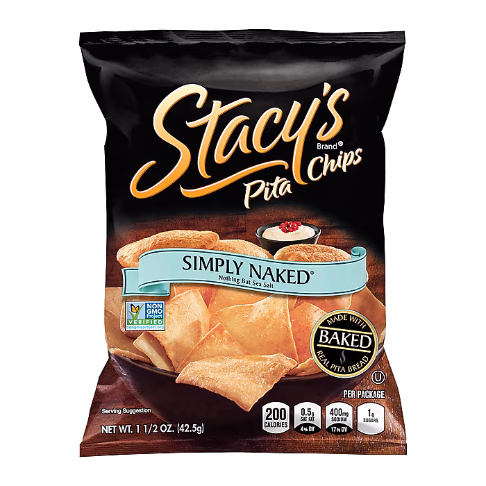 Stacy's Simply Naked Pita Chips, 1.5 oz., 24 Bags/Pack