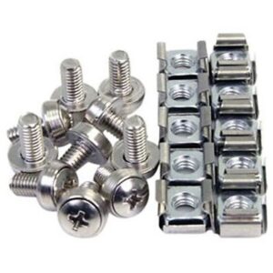 StarTech M6 Mounting Screw And Cage Nut For Server Rack, 50/Pack
