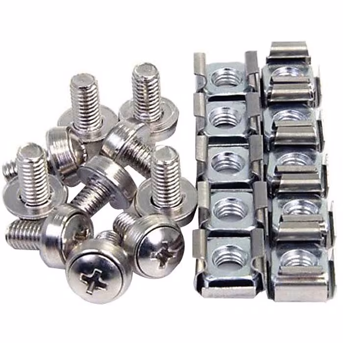 StarTech Mounting Screws and Cage Nuts For Server Rack Cabinet, 100/Pack