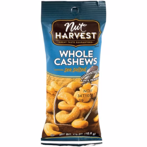 Nut Harvest Salted Sea Salt Cashews, 2.5 oz., 8 Bags/Pack