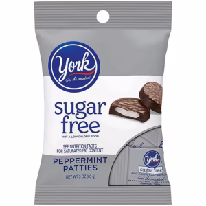 York Sugar Free Peppermint Patties Peppermint Dark Chocolate Candy Bar, 3 oz., 12/Pack