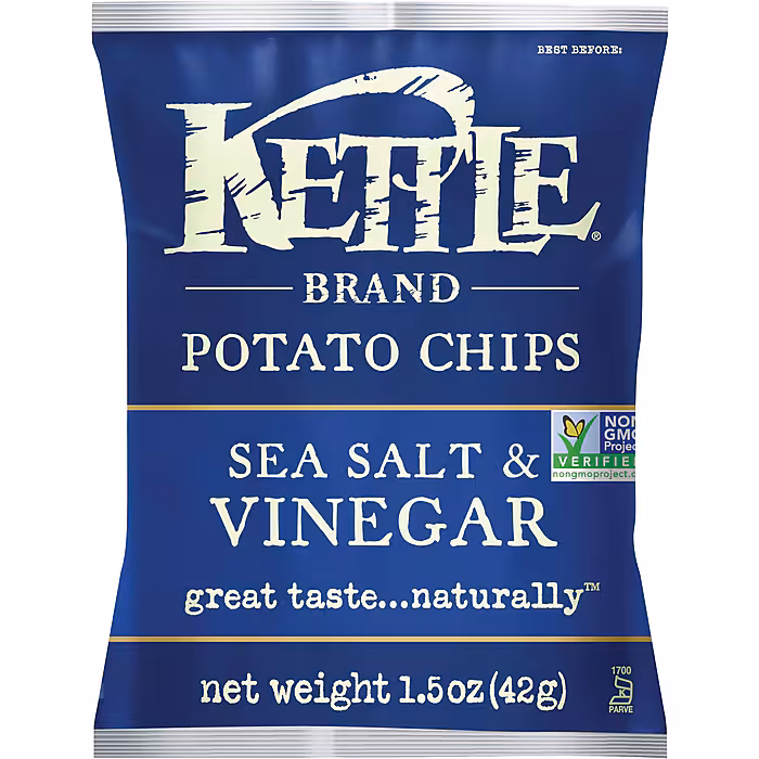 Kettle Brand Gluten Free Sea Salt & Vinegar Potato Chips, 1.5 oz., 24/Pack