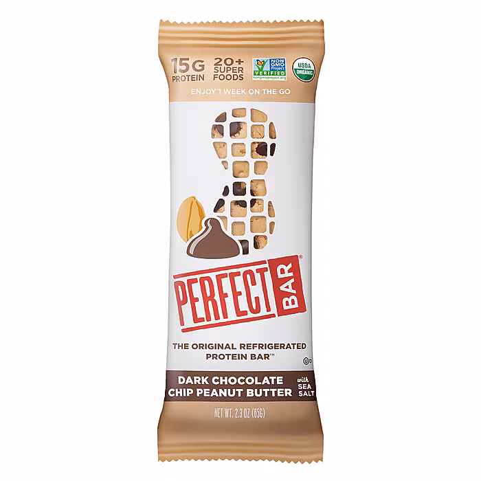 Perfect Snacks Gluten Free Dark Chocolate and Peanut Butter Protein Bar, 2.3 oz., 16 Bars/Box
