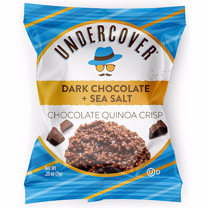 Undercover Snacks Dark Chocolate Sea Salt Crisps, 31.25 oz., 125 Bags/Pack