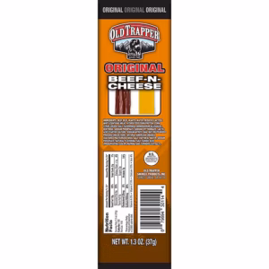 Old Trapper Beef N Cheese Original Beef Jerky Meat Stick, 1.3 oz., 14/Box