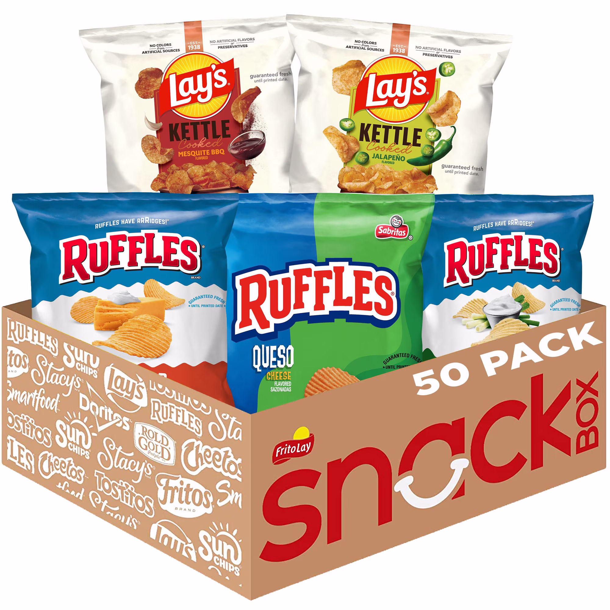 Lay's & Ruffles Crunch Mix Chips, Variety Pack, 50 pk.