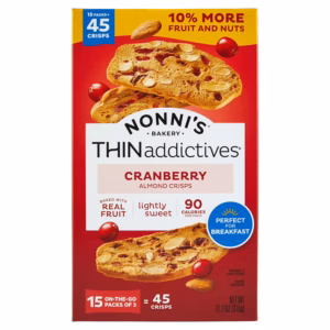 Nonni's THINaddictives Cranberry Almond Crisps 15 pk.