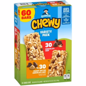Quaker Chewy Granola Bar, Variety Pack, 60 ct.