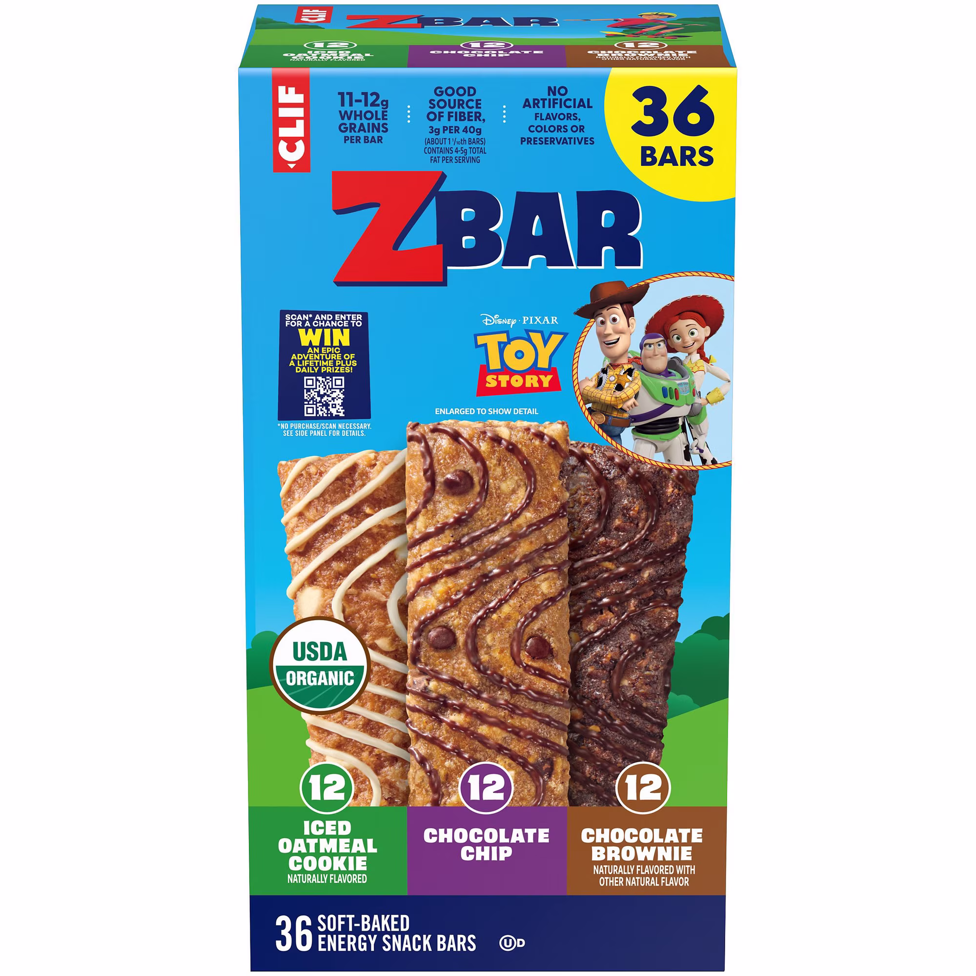Zbar Soft Baked Organic Granola Snack Bars, Variety Pack, 36 pk.