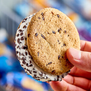 Blue Bunny Chips Galore Round Frozen Dessert Sandwich 4.5 oz. - 24/Case