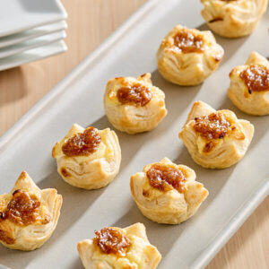 Simply Cuisine Caramelized Onion and Feta Cheese Tart 0.75 oz. - 100/Case