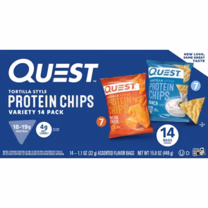 Quest Tortilla Style 18-19g Protein Chip Variety Pack, Nacho Cheese & Ranch, 14 ct.