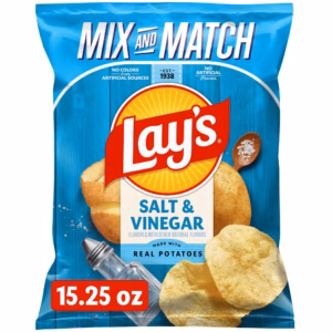 Lay's Salt & Vinegar Flavored Potato Chips, 15.25 oz.