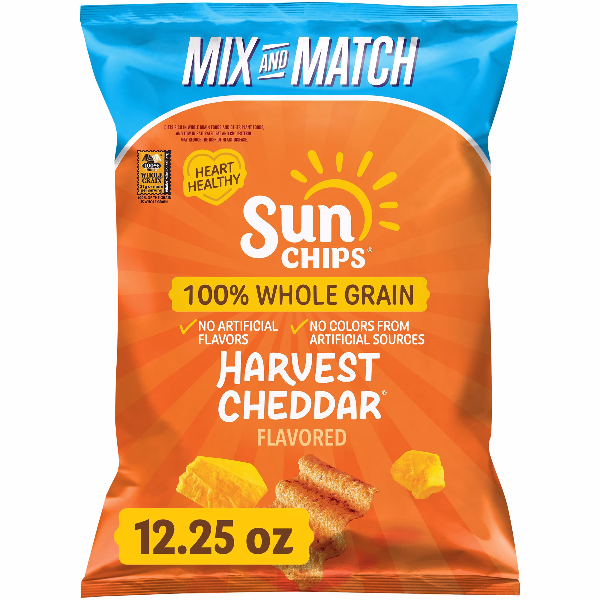 SunChips Whole Grain Harvest Cheddar Chips, 12.25 oz.