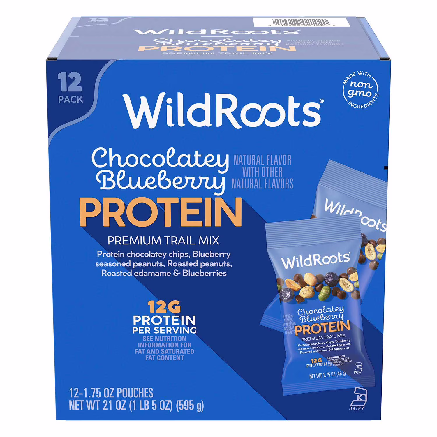 WildRoots Chocolatey Blueberry Protein Single Serve Trail Mix, 1.75 oz., 12 pk.