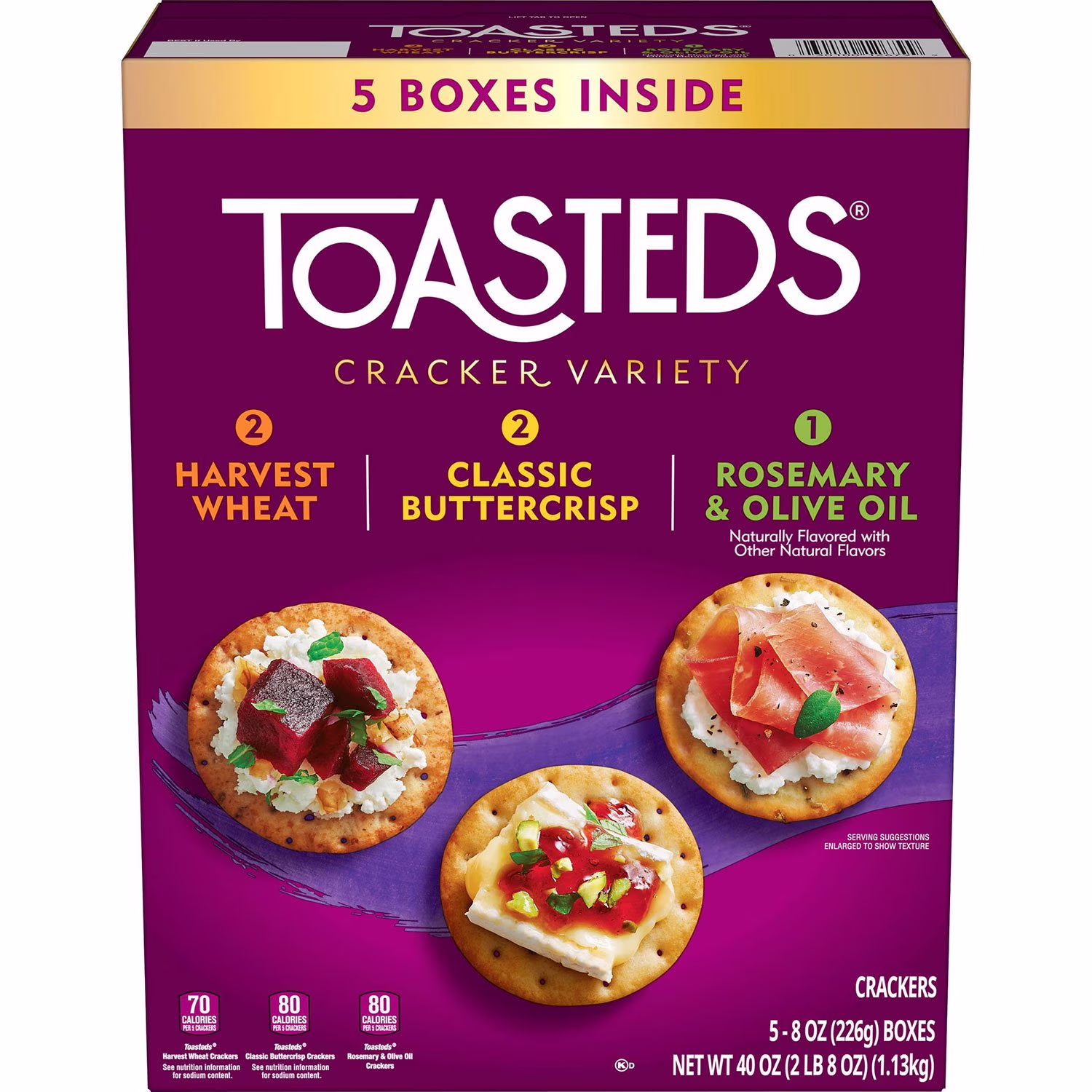 Toasted Variety Pack Crackers, 40 oz.