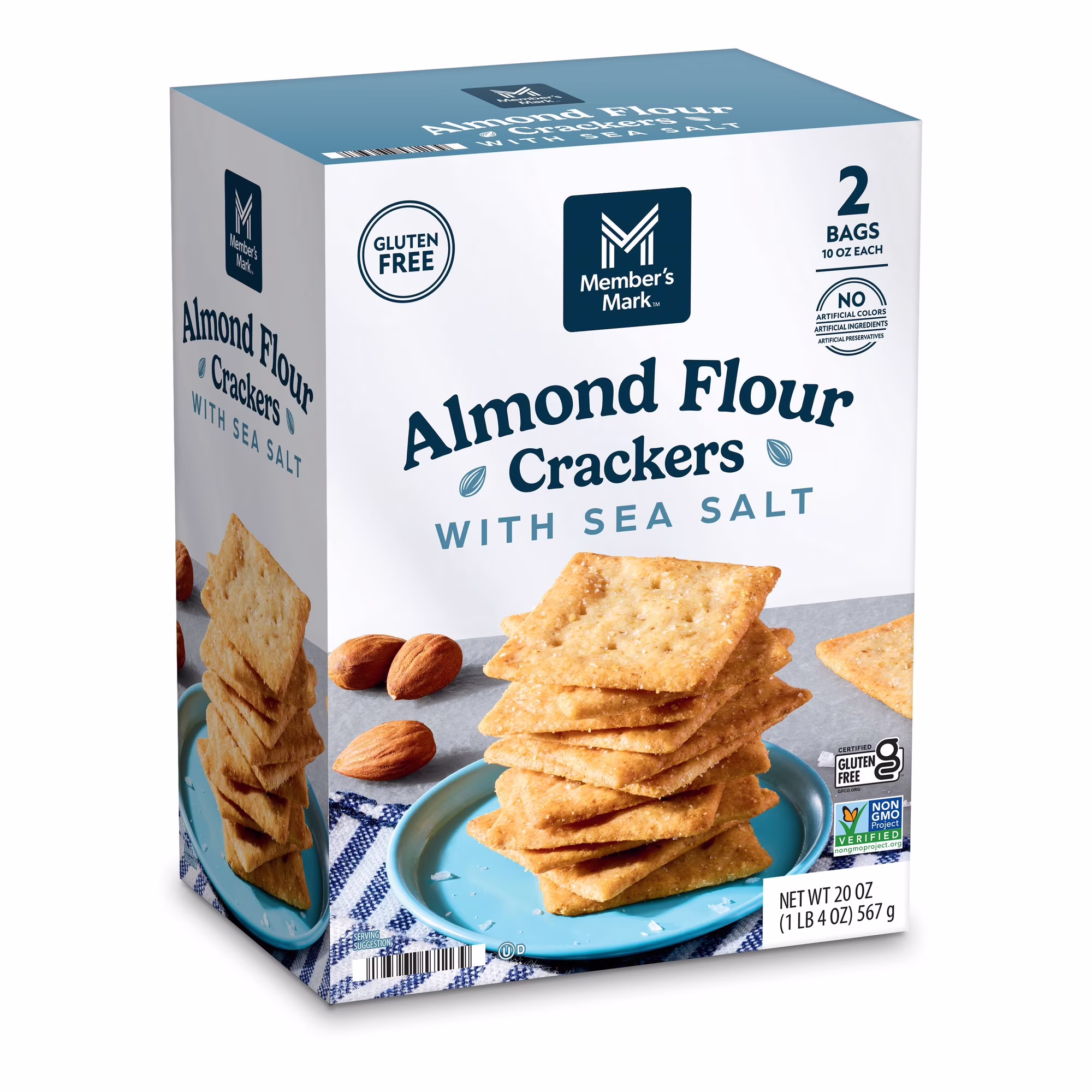 Member's Mark Almond Flour Crackers with Sea Salt, 20 oz.