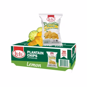 Lulu Platanitios Lemon Plantain Chips, 2.5 oz., 30 pk.