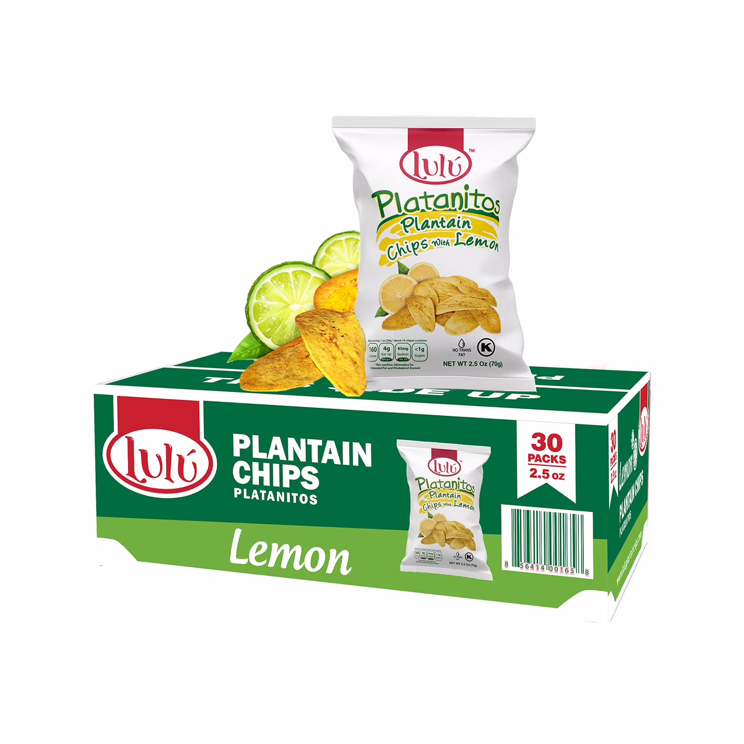 Lulu Platanitios Lemon Plantain Chips, 2.5 oz., 30 pk.