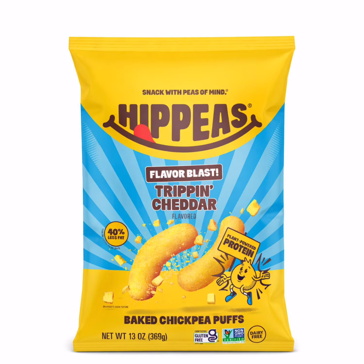 Hippeas Flavor Blast! Trippin' Cheddar Baked Chickpea Puffs, 13 oz.