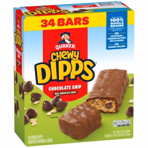 Quaker Chewy Dipps Granola Bars, Chocolate Chip, 34 pk.