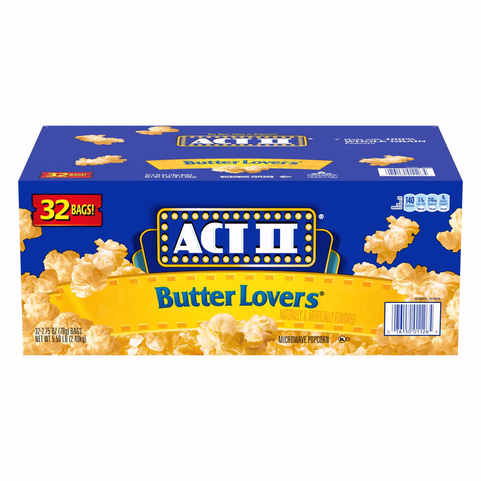 ACT II Butter Lovers Microwave Popcorn, 2.75 oz., 32 pk.