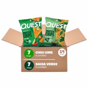 Quest Tortilla Style 10-20g Protein Chip Variety Pack, Salsa Verde and Chili Lime, 14 ct.