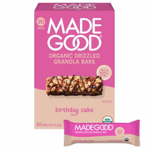 MadeGood Birthday Cake Drizzled Bars, 0.85 oz., 20 pk.