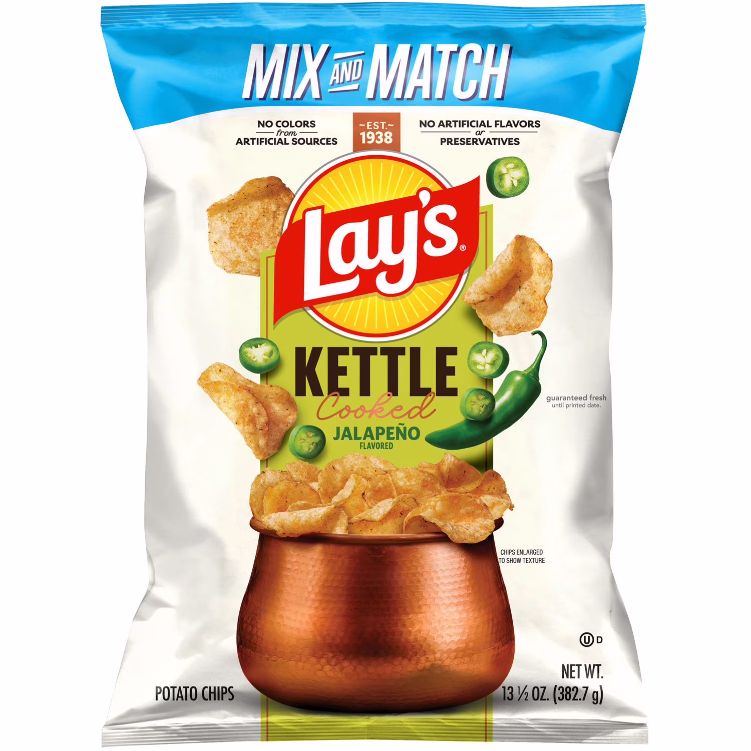 Lay's Kettle Cooked Jalapeño Potato Chips, 13.5 oz.