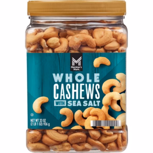 Member's Mark Roasted Whole Cashews with Sea Salt, 33 oz.