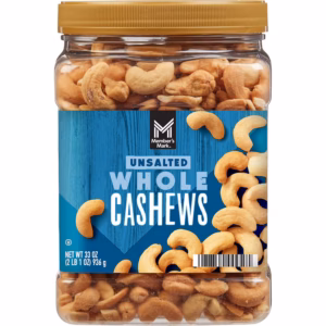 Member's Mark Unsalted Whole Cashews, 33 oz.