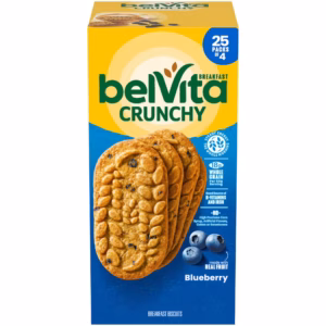 belVita Blueberry Breakfast Biscuits, 4 biscuits per pack, 25 pk.