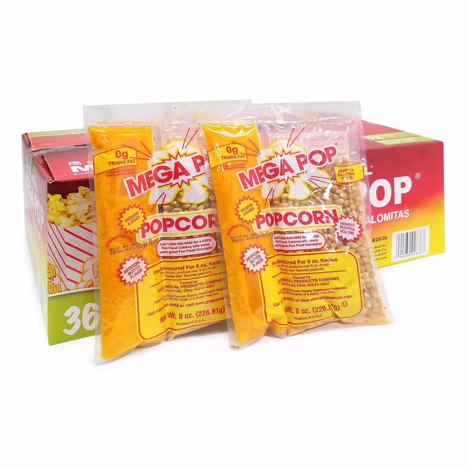 Gold Medal Mega Pop Popcorn Kit, 8 oz., 36 pk.