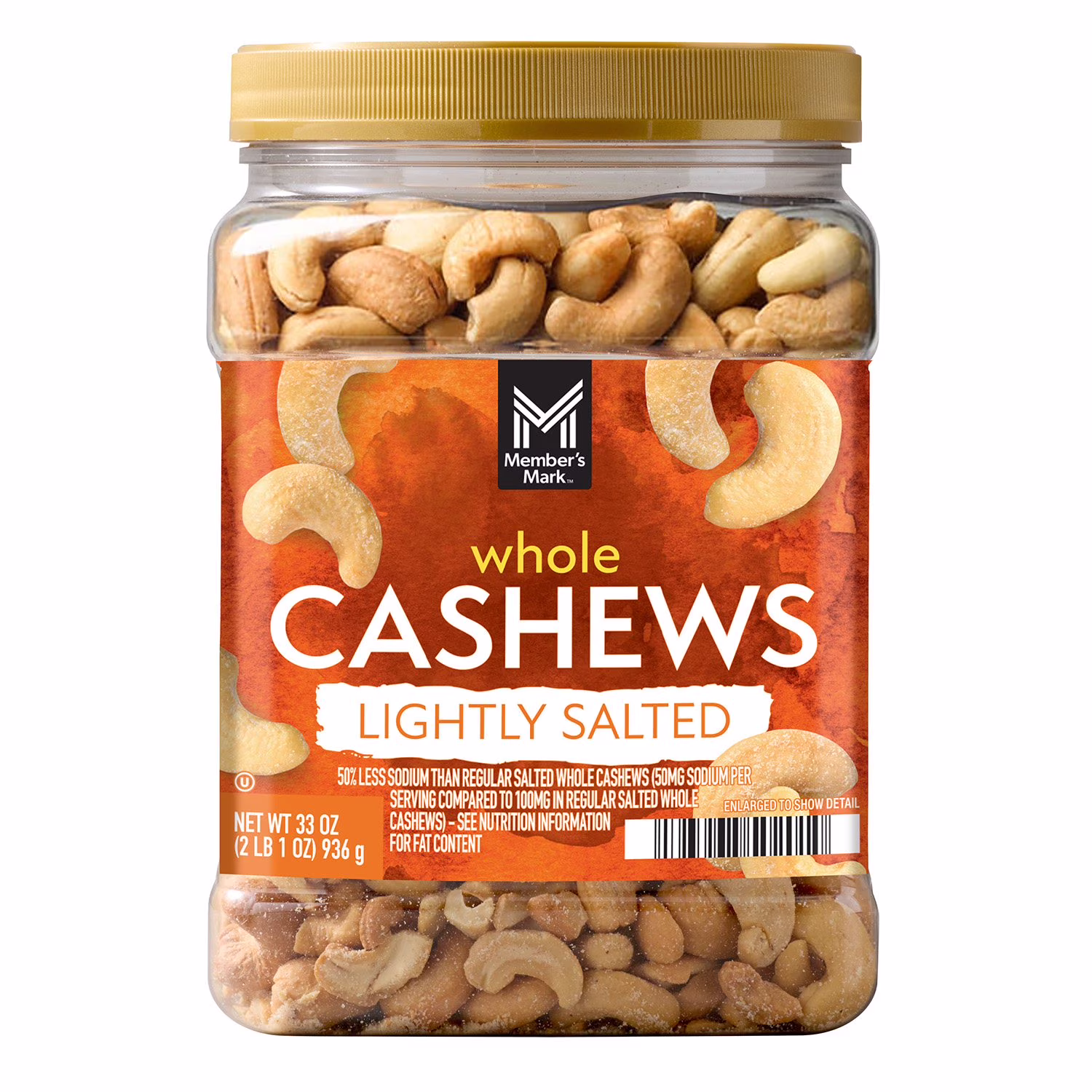 Member's Mark Lightly Salted Whole Cashews, 33 oz.